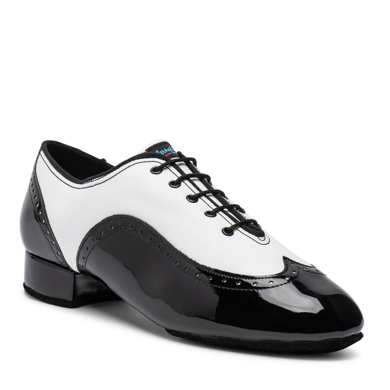 Brogue Split-Sole White NotCalf/Black Patent – International