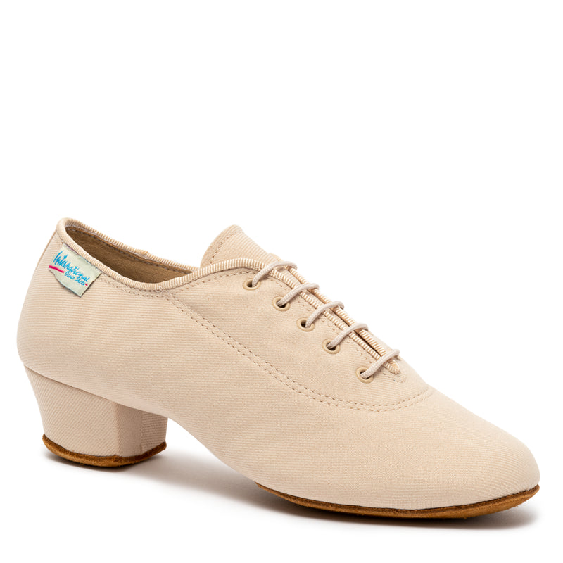 Heather Split-Sole Beige Lycra Ladies Practice Dance Shoes