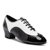 Brogue Split-Sole - White NotCalf/Black Patent