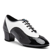 Brogue Split-Sole - White NotCalf/Black Patent