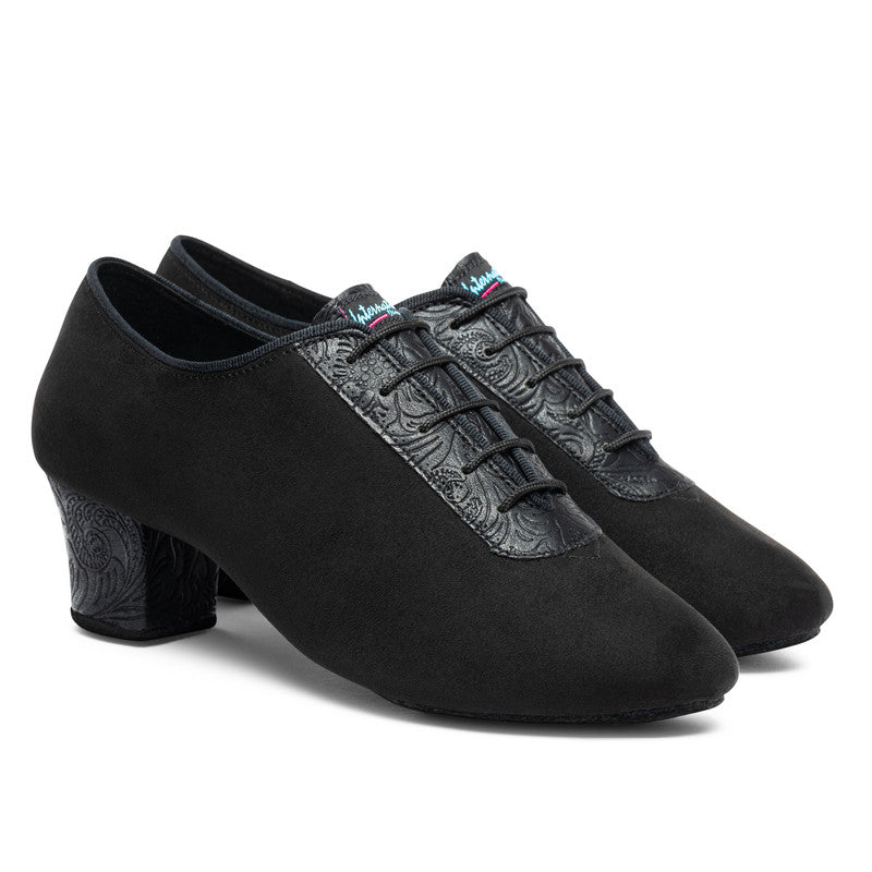F33 - Black Nubuck/Black Fiori