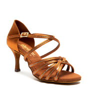Flavia Sequin - Tan Satin/Tan Sequin