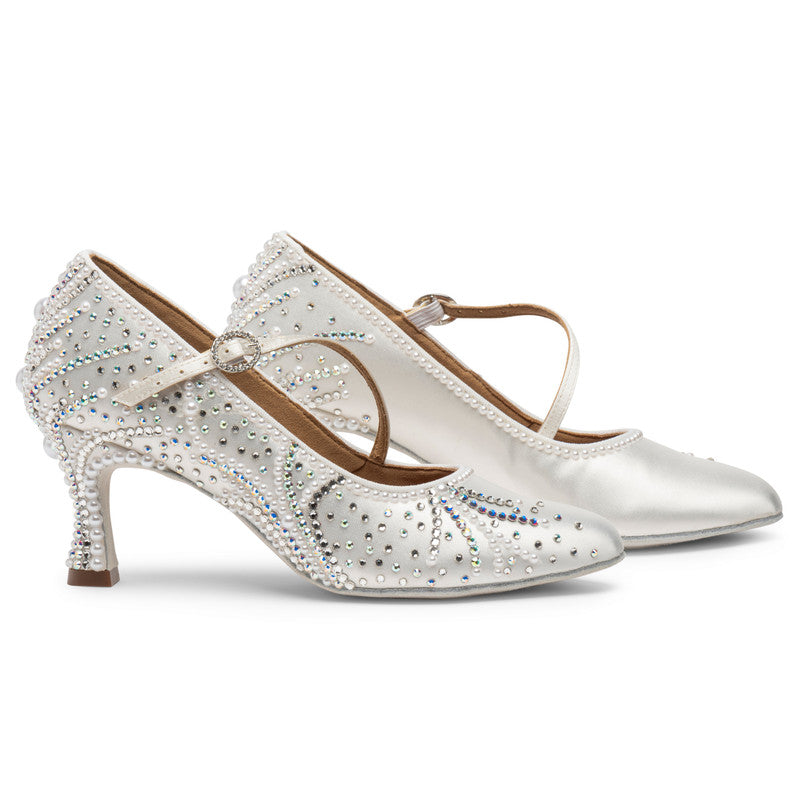 ICS RoundToe SingleStrap by Lauren - White Satin