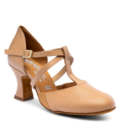 2.5" Musical Theatre Heels in Beige Calf Leather