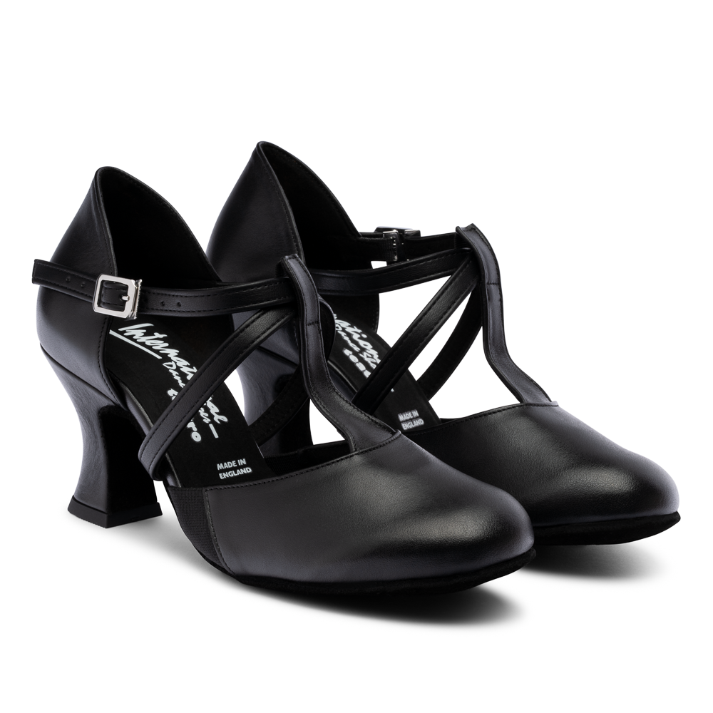 2.5" Musical Theatre Heels in Black Calf Leather