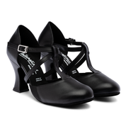 3" Musical Theatre Heels in Black Calf Leather