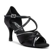 Mia Sequin - Black Satin/Silver Sequin