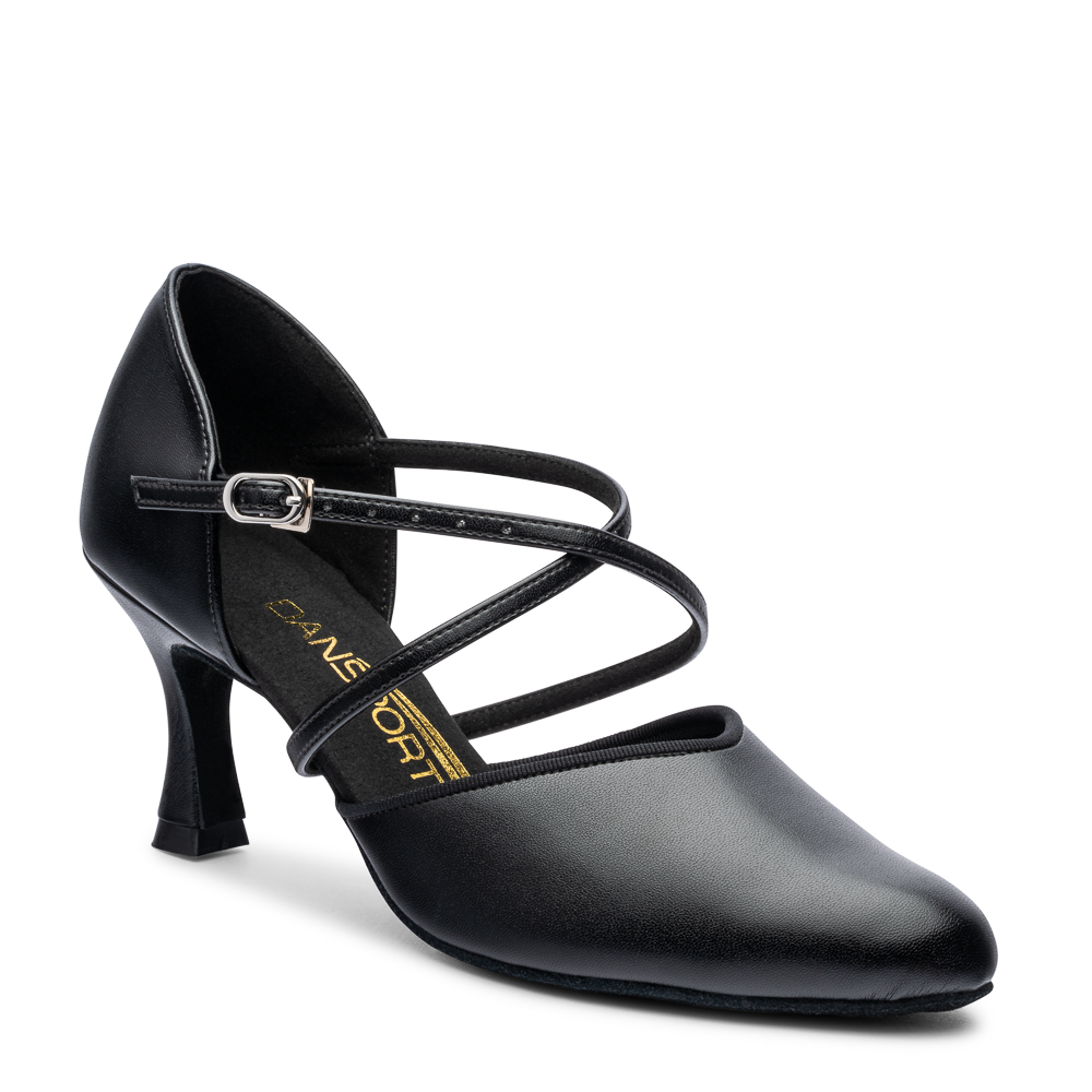 Black Dance Shoe on a 2.5" IDS Heel for Social Dancing.